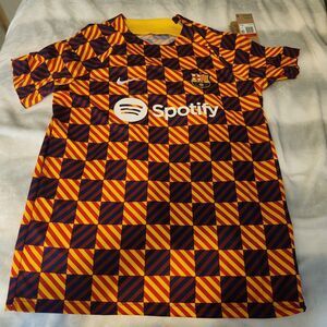 Nike men's LARGE fútbol soccer DR4902-729 Barcelona jersey "just do it "